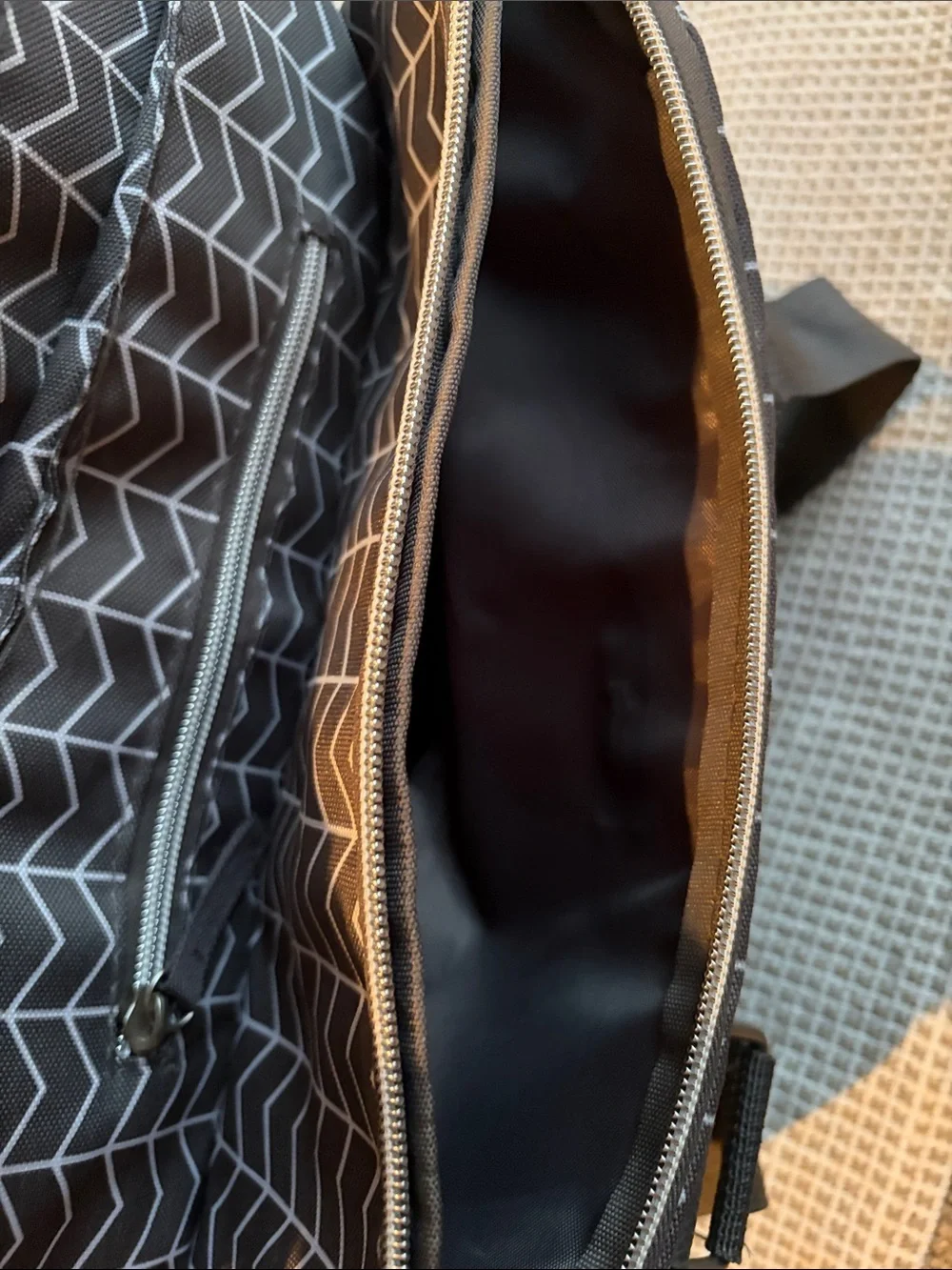 Bananafish Studio Brown Chevron Diaper Tote Bag with Multiple Pockets